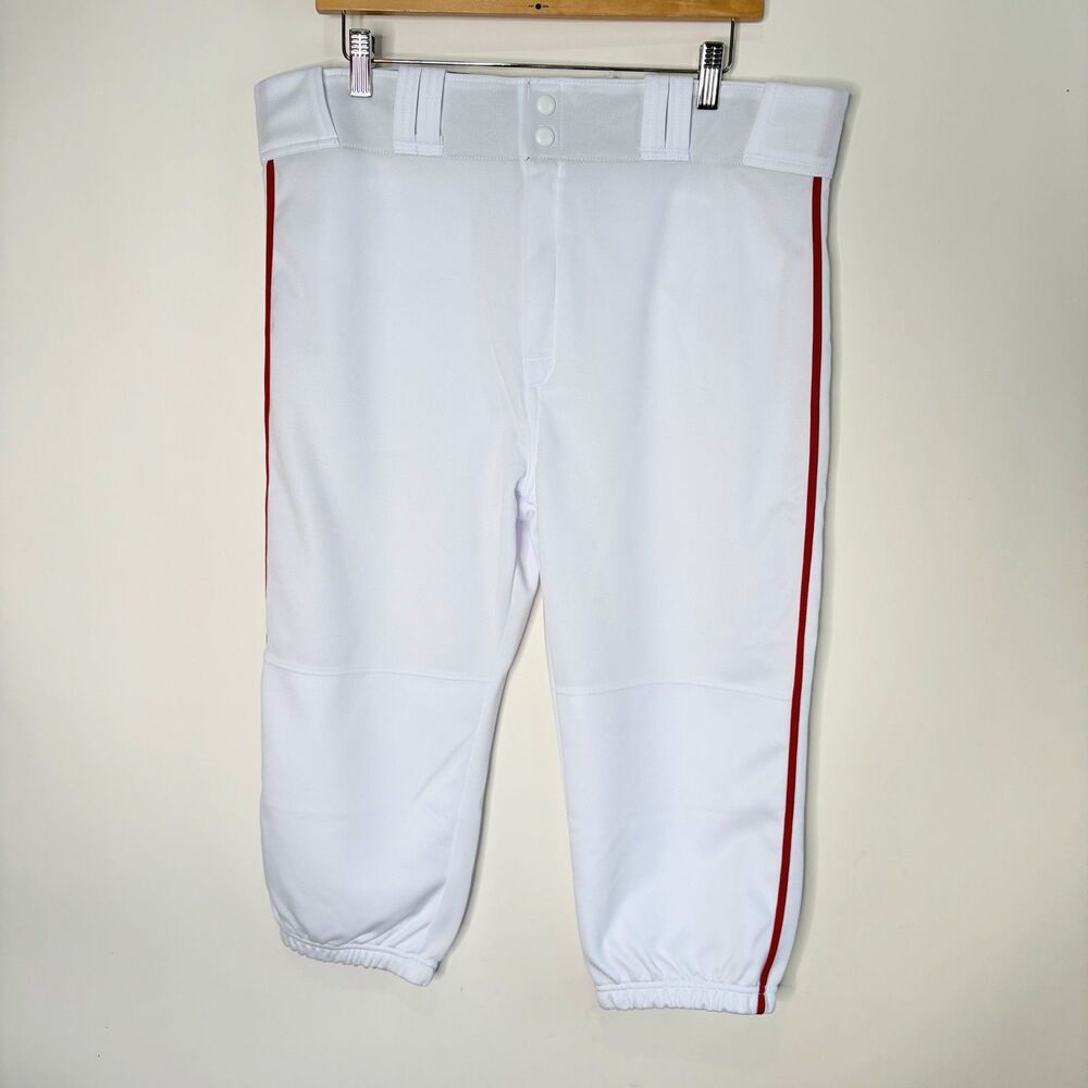 Easton Rival+ Piped Knicker White Red Baseball Pants Adult XL NWT